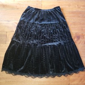No boundaries velvet sequin stretch skirt